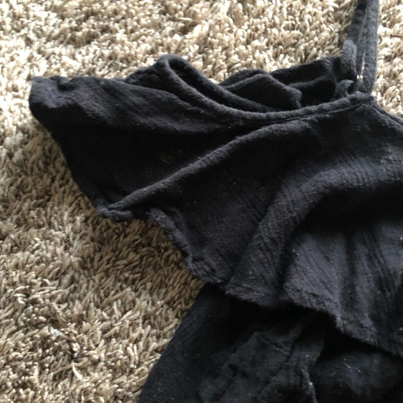 Spaghetti strap/ off the shoulder black blouse - Picture 3 of 3